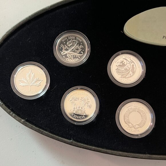Canada 2000 Millennium 0.925 Sterling Silver 12 x 25¢ Coin Set + Case & COA! - Picture 3 of 16